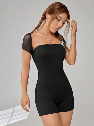 Solid Tube Unitard Romper & Bolero