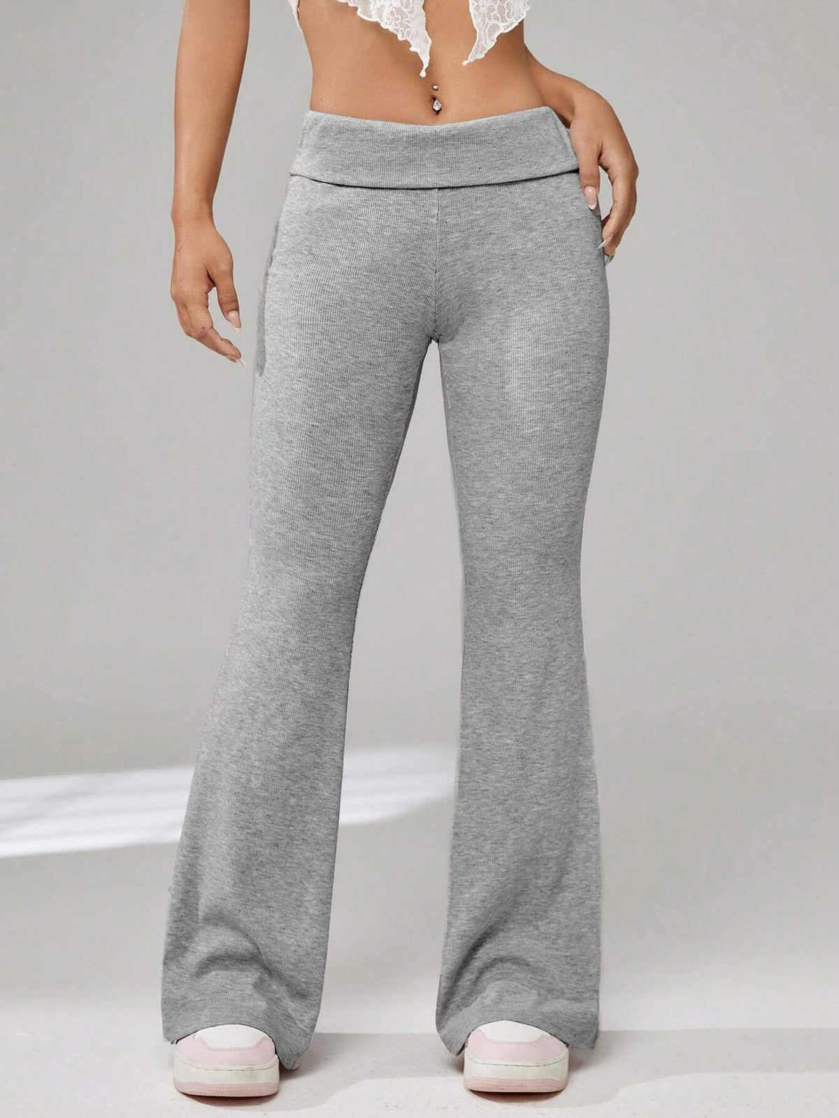 EZwear Solid Flare Leg Pants