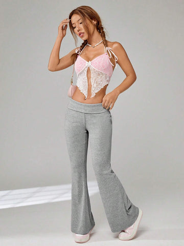 EZwear Solid Flare Leg Pants