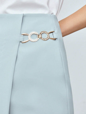 MOTF PREMIUM BUCKLE DETAIL WRAP SKIRT