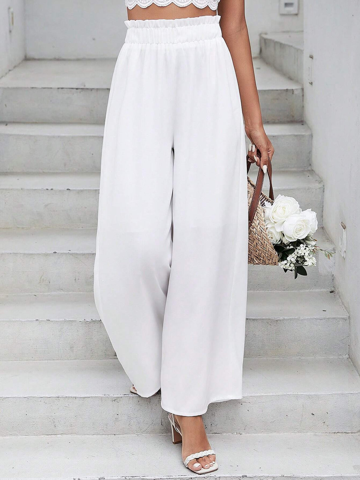 Paperbag Waist Wide Leg Pants