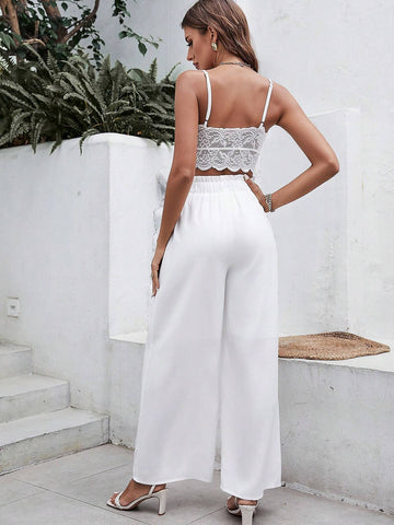 Paperbag Waist Wide Leg Pants