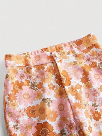 MOD Floral Print Flare Leg Pants