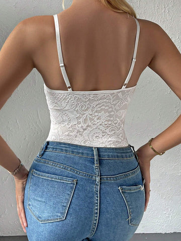 Solid Lace Cami Bodysuit