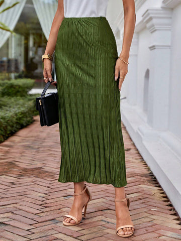 Unity Solid Plisse Longline Skirt