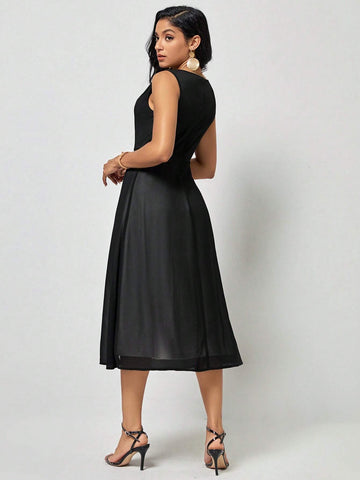 EMERY ROSE Two Tone A-line Dress