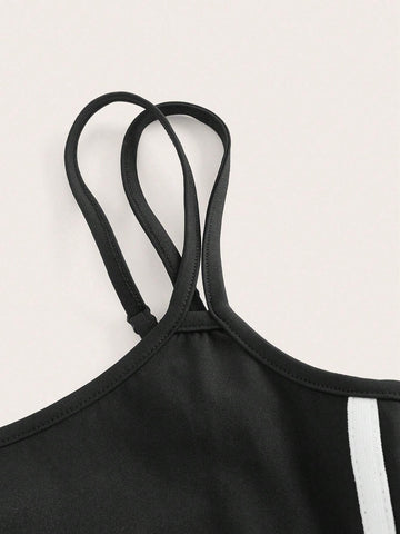 Contrast Binding Cami Unitard Romper