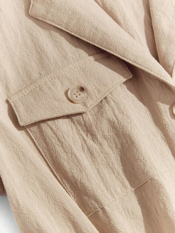 Flap Pocket Belted Shirt Romper