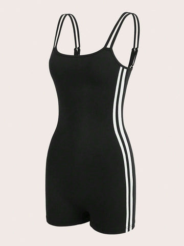 Contrast Binding Cami Unitard Romper