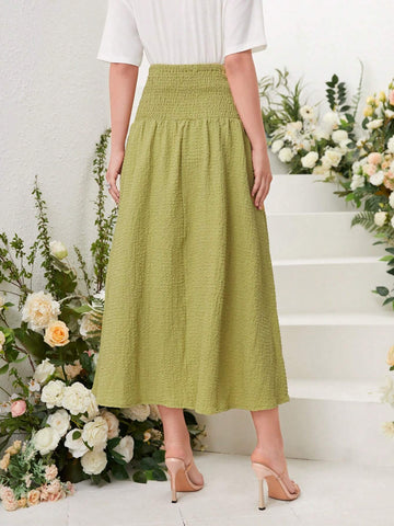Modely Tie Front Solid Skirt