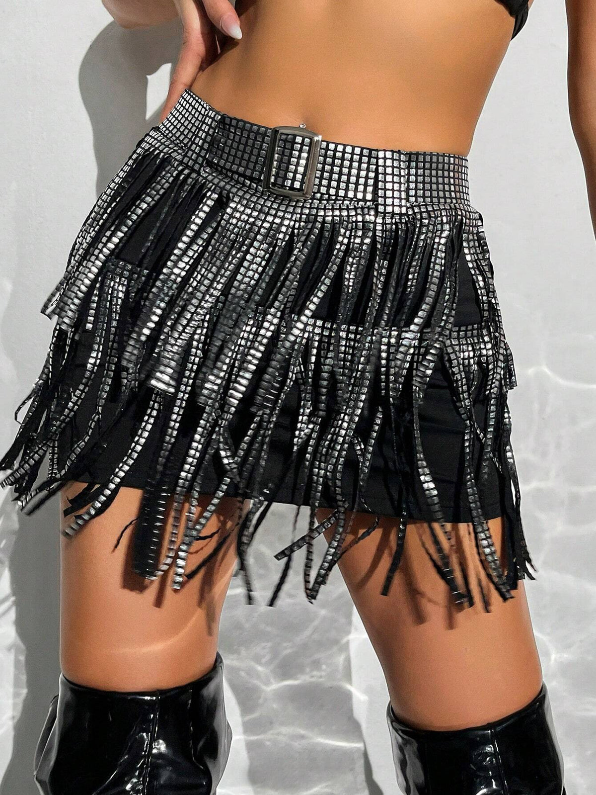 ICON Fringe Trim Mini Skirt