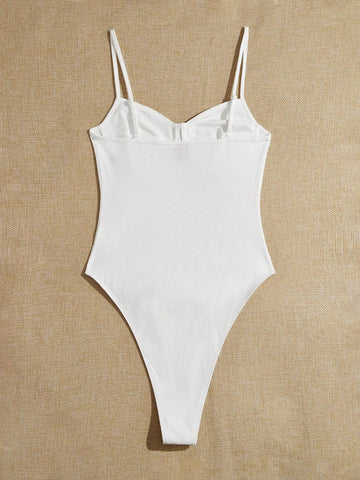 Solid Bustier Cami Bodysuit