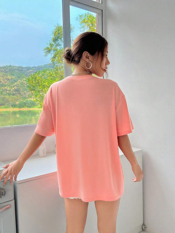 Letter Graphic Drop Shoulder Tee