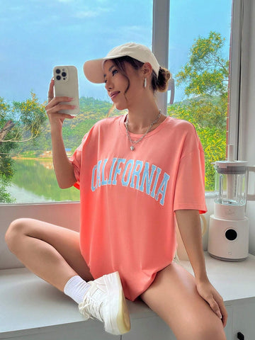 Letter Graphic Drop Shoulder Tee