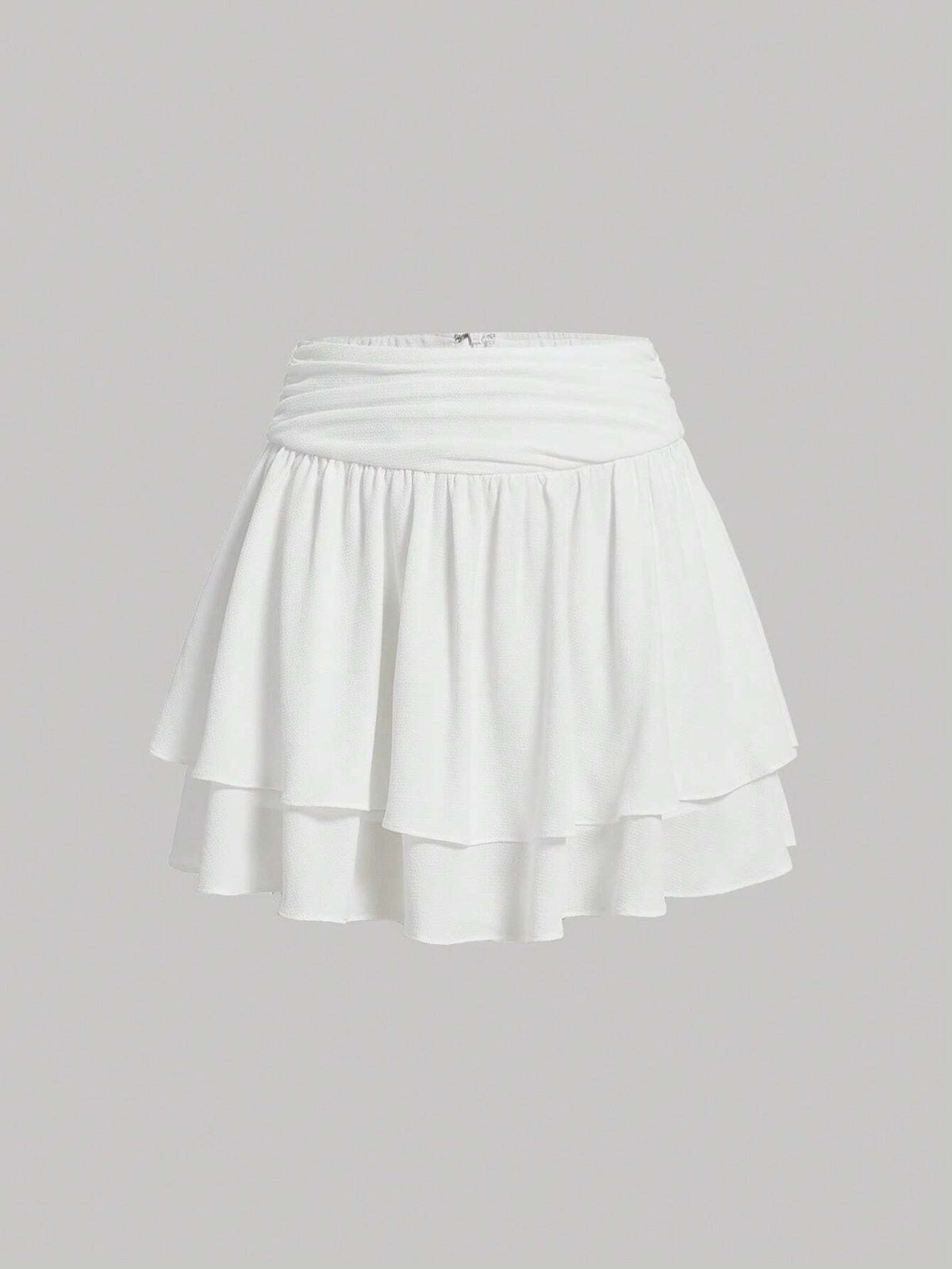 MOD Ruched Waist Two Layer Hem Skort