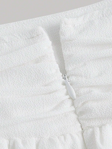 MOD Ruched Waist Two Layer Hem Skort