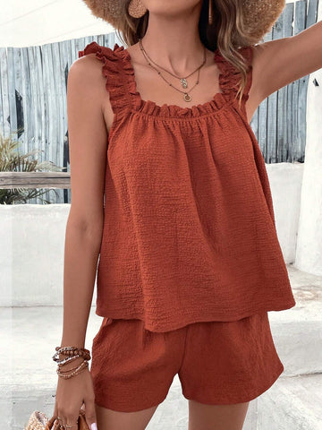 Ruffle Trim Top & Shorts