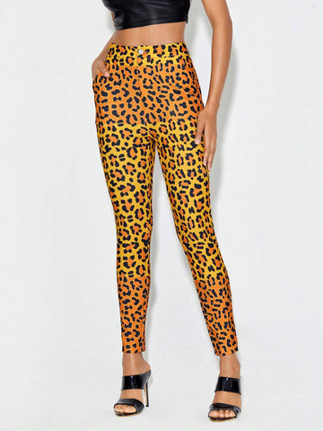 Leopard Print Skinny Pants