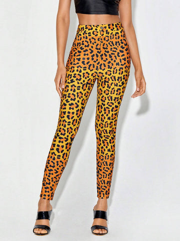 Leopard Print Skinny Pants