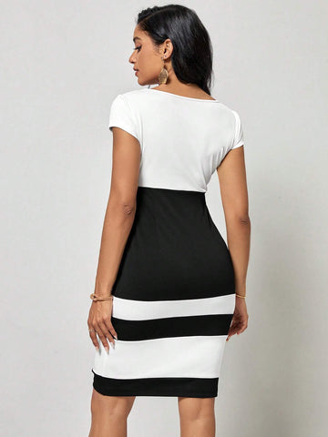 EMERY ROSE Two Tone Bodycon Dress