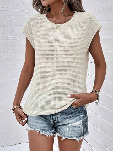 EMERY ROSE Waffle Knit Batwing Sleeve Tee