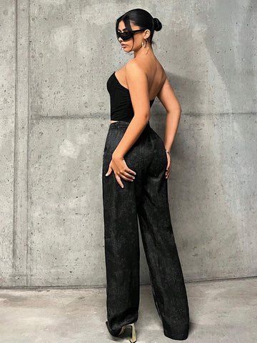 ICON Graphic Print Wide Leg Pants