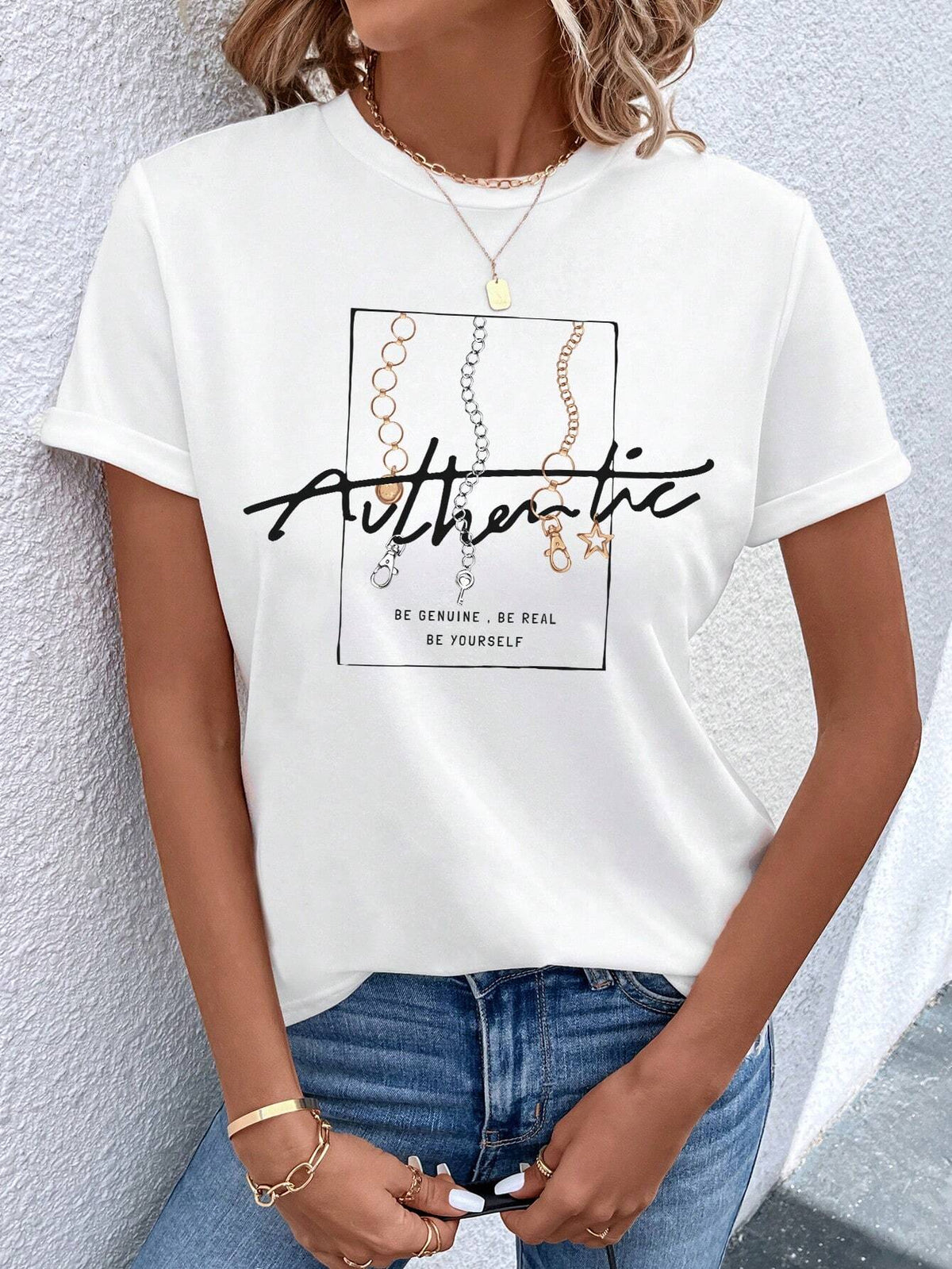 Unity Chain and Slogan Graphic Tee