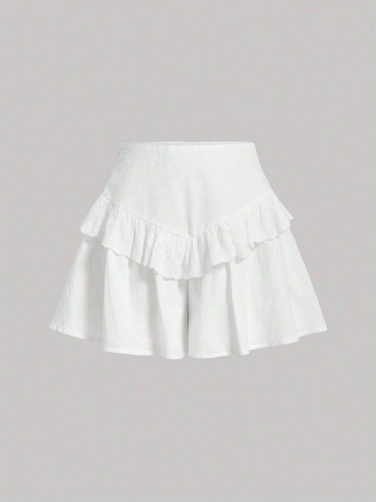 MOD Ruffle Trim Wide Leg Shorts