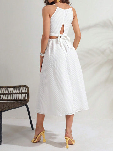 Solid Cami Top & Split Thigh Skirt