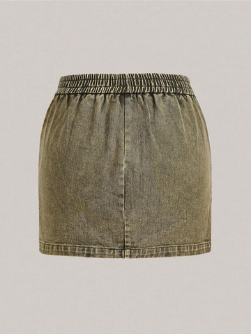 ICON Flap Pocket Zip Up Bodycon Skirt