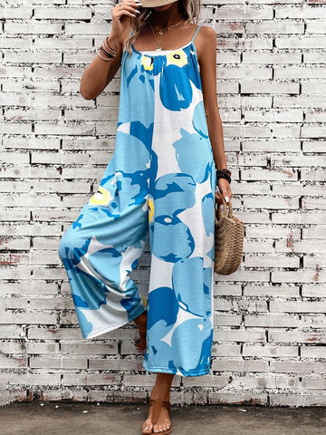 EMERY ROSE Graphic Print Wide Leg Cami Jumpsuit