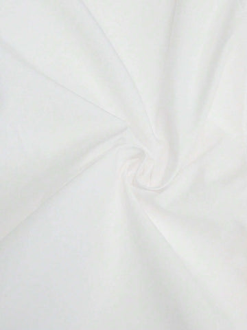 Solid Drop Shoulder Curved Hem Shirt