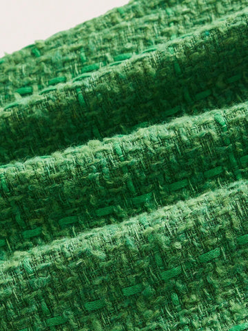 Tweed Tube Top & Button Detail Shorts