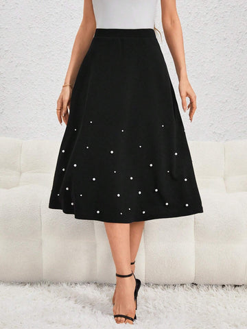 Unity Pearls Beaded High Waist Skirt