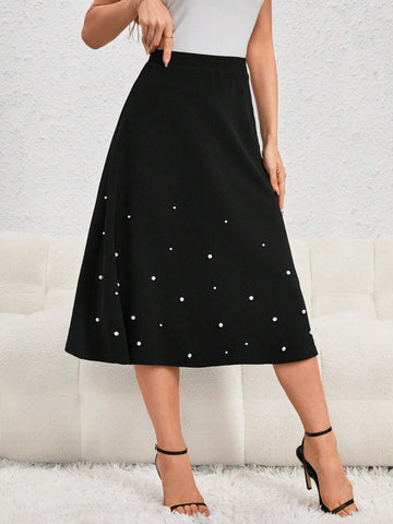Unity Pearls Beaded High Waist Skirt