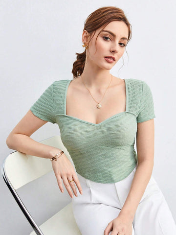 Sweetheart Neck Solid Tee