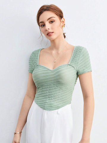 Sweetheart Neck Solid Tee