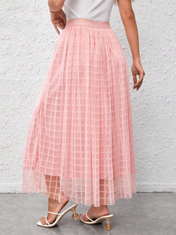 Unity High Waist Mesh Overlay Skirt