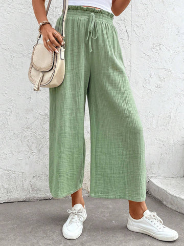 Frenchy Paperbag Waist Knot Front Pants