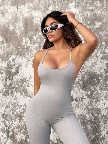 Crisscross Backless Cami Jumpsuit