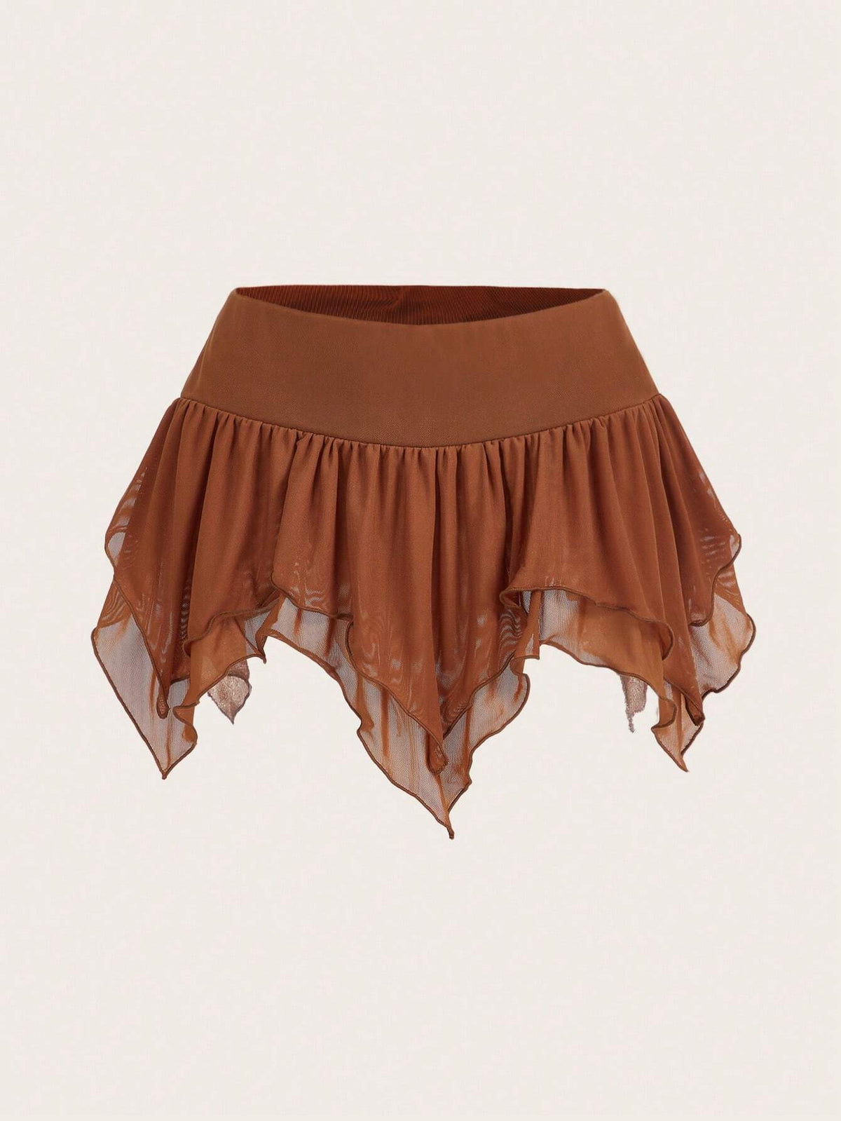 ROMWE PUNK Grunge Solid Asymmetrical Hem Skirt