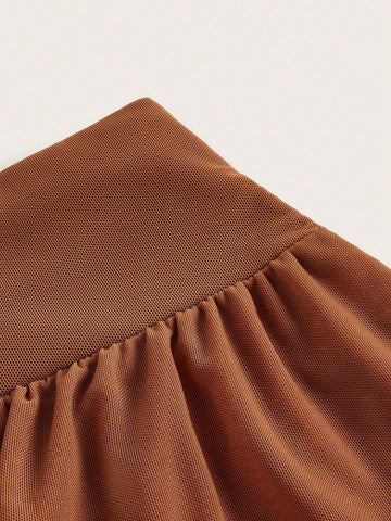 ROMWE PUNK Grunge Solid Asymmetrical Hem Skirt