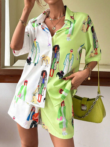 Figure Graphic Drop Shoulder Shirt & Shorts