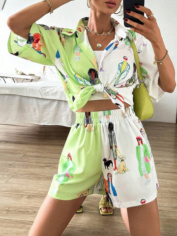 Figure Graphic Drop Shoulder Shirt & Shorts