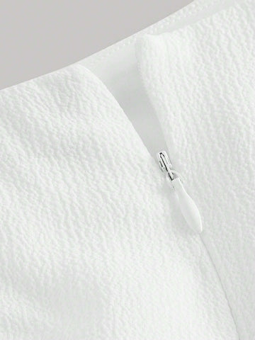 MOD Ruched Ruffle Hem Solid Skirt