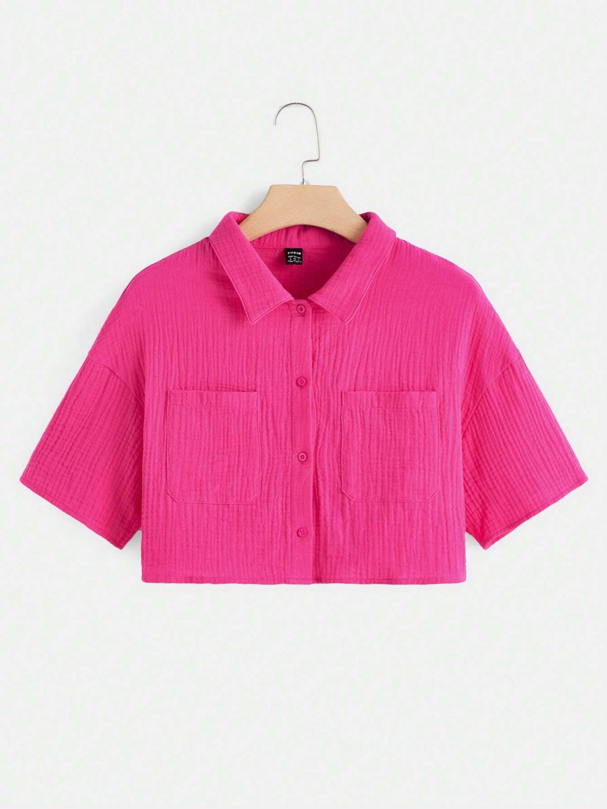 Drop Shoulder Patch Pocket Shirt Without Tube Top