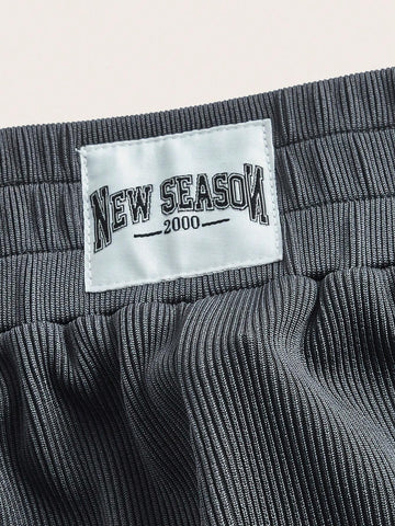 Solid Cami Top & Letter Patched Detail Shorts