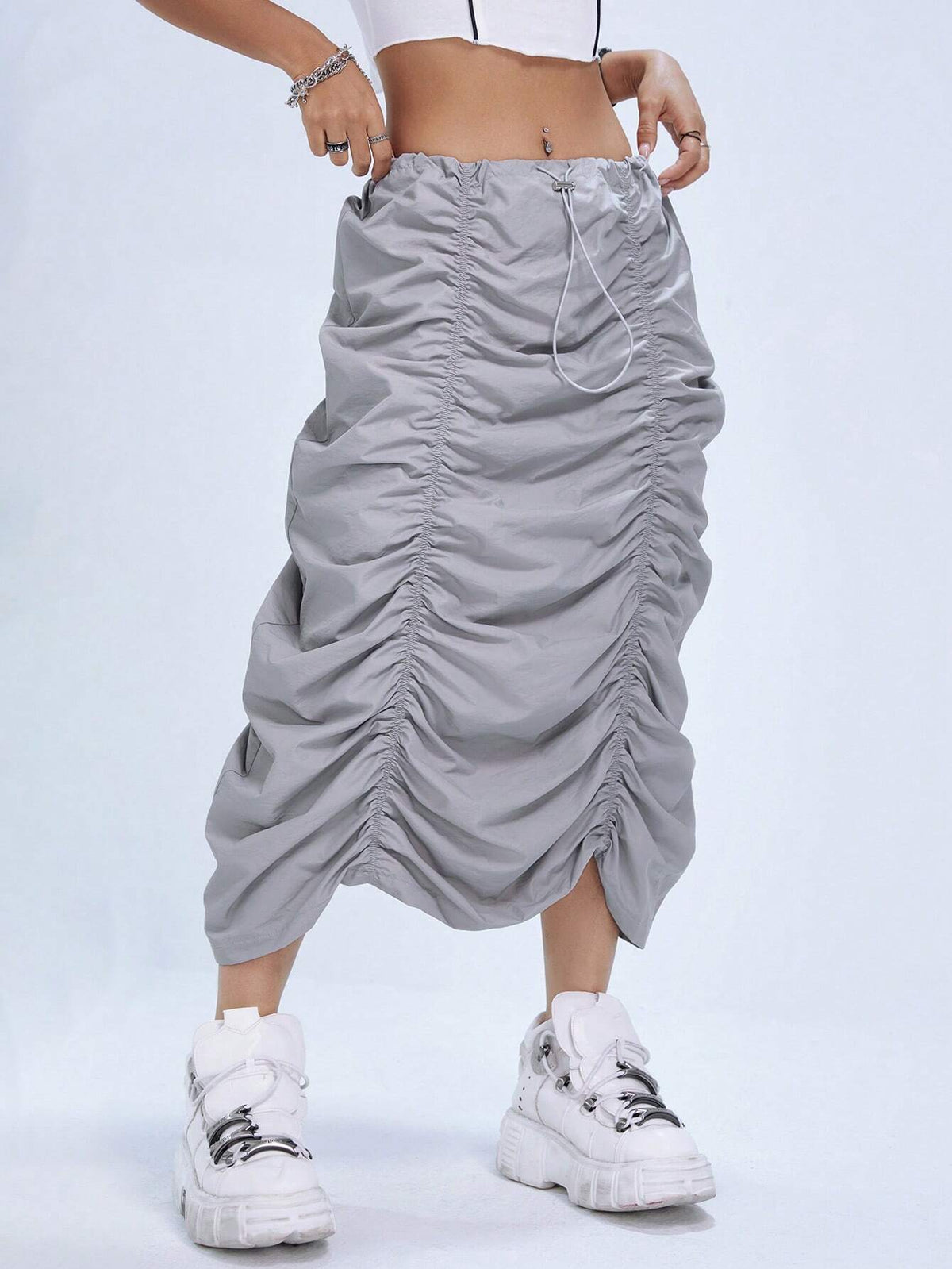 ICON Drawstring Waist Ruched Skirt