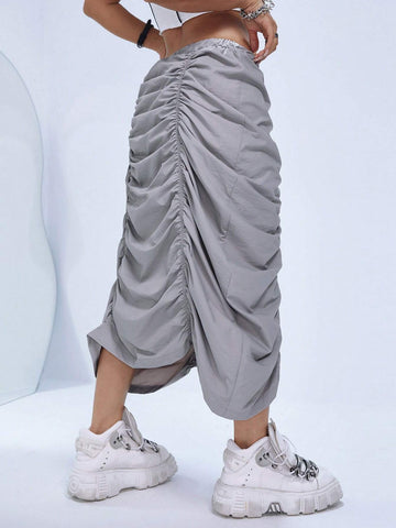 ICON Drawstring Waist Ruched Skirt