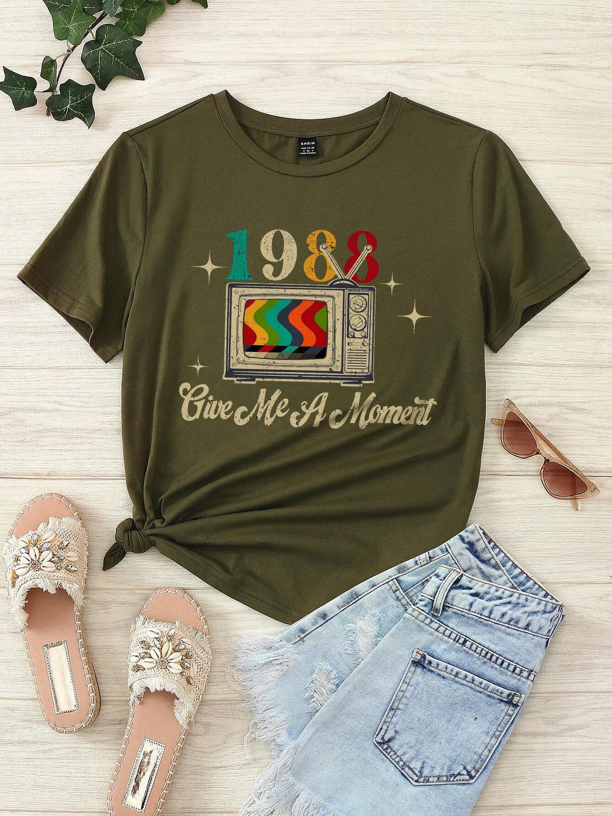 EMERY ROSE Slogan Graphic Tee